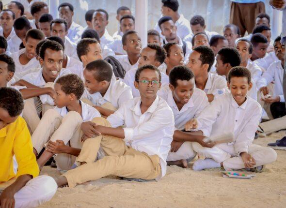 A learner taking part in an accelerated basic education lesson